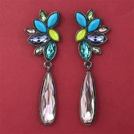 Indo Western Classic Earring with Black Plating