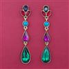 Indo Western Long Earring with Mehndi Plating