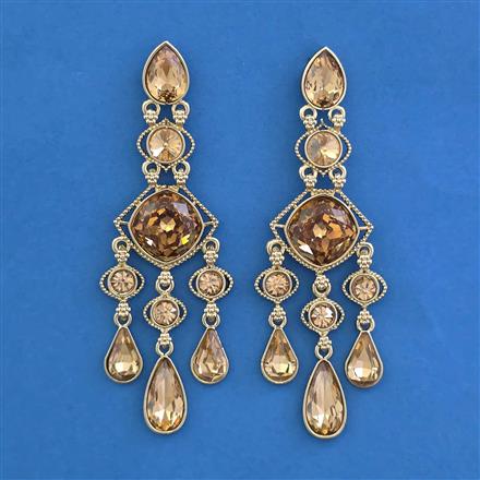 Indo Western Long Earring with Mehndi Plating