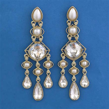 Indo Western Long Earring with Mehndi Plating