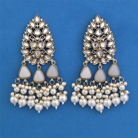 Indo Western Pearl Earring with Mehndi Plating