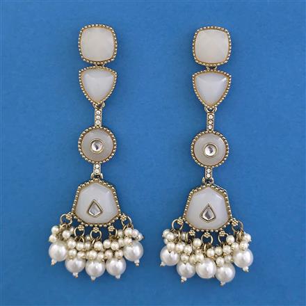 Indo Western Pearl Earring with Mehndi Plating