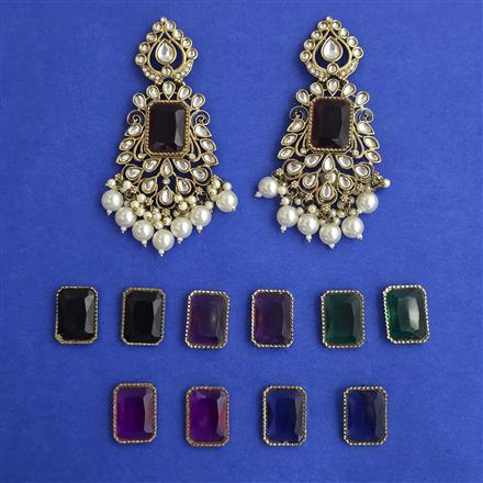 Indo Western Changeable Earring with Mehndi Plating