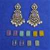 Indo Western Changeable Earring with Mehndi Plating