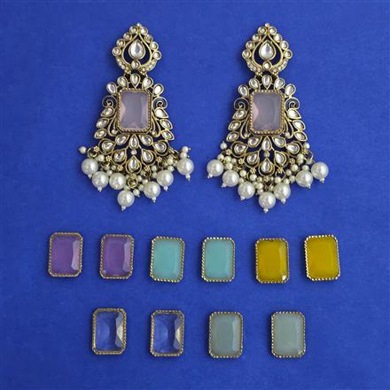 Indo Western Changeable Earring with Mehndi Plating