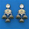 Indo Western Mother Of Pearl Earring with Mehndi Plating
