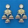 Indo Western Mother Of Pearl Earring with Mehndi Plating