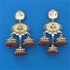 Indo Western Mother Of Pearl Earring with Mehndi Plating