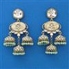 Indo Western Mother Of Pearl Earring with Mehndi Plating
