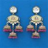 Indo Western Mother Of Pearl Earring with Mehndi Plating