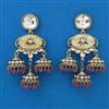 Indo Western Mother Of Pearl Earring with Mehndi Plating