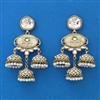Indo Western Mother Of Pearl Earring with Mehndi Plating