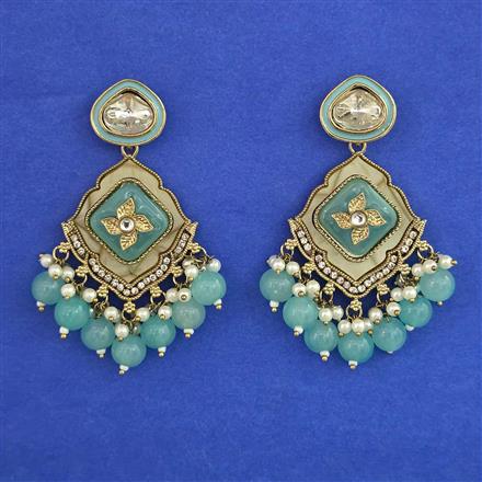 Indo Western Meenakari Earring with Mehndi Plating