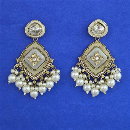 Indo Western Meenakari Earring with Mehndi Plating