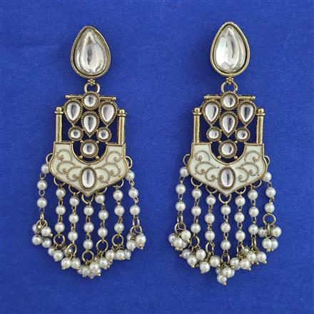 Indo Western Meenakari Earring with Mehndi Plating