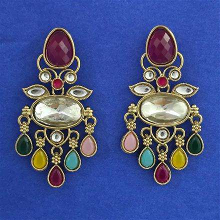 Indo Western Classic Earring with Mehndi Plating