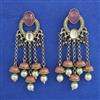 Indo Western Pearl Earring with Mehndi Plating