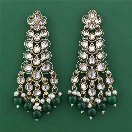 Indo Western Meenakari Earring with Mehndi Plating