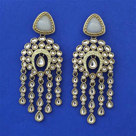 Indo Western Long Earring with Mehndi Plating
