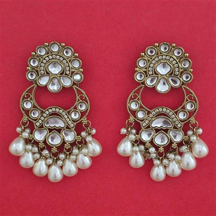 Indo Western Long Earring with Mehndi Plating