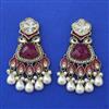 Indo Western Meenakari Earring with Mehndi Plating