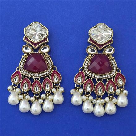 Indo Western Meenakari Earring with Mehndi Plating