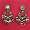 Indo Western Pearl Earring with Mehndi Plating