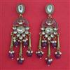 Indo Western Long Earring with Mehndi Plating