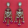 Indo Western Long Earring with Mehndi Plating