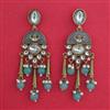 Indo Western Long Earring with Mehndi Plating
