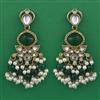 Indo Western Pearl Earring with Mehndi Plating