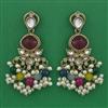 Indo Western Pearl Earring with Mehndi Plating