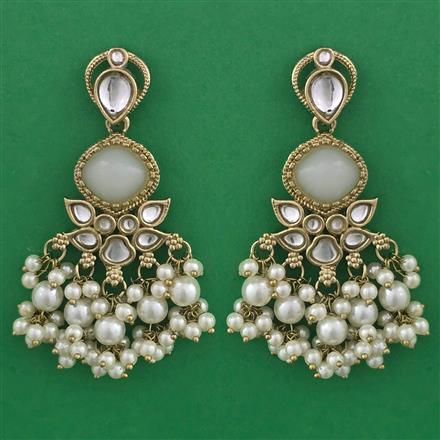 Indo Western Pearl Earring with Mehndi Plating