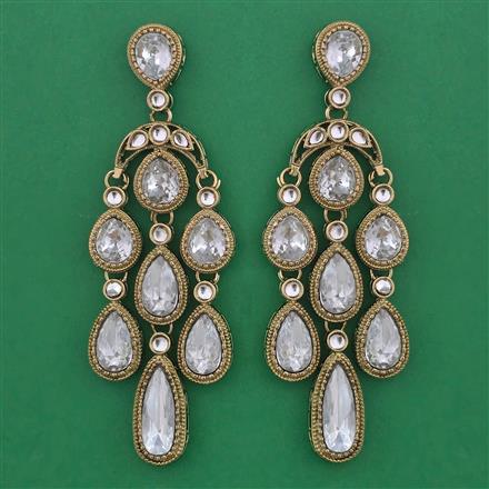 Indo Western Long Earring with Mehndi Plating