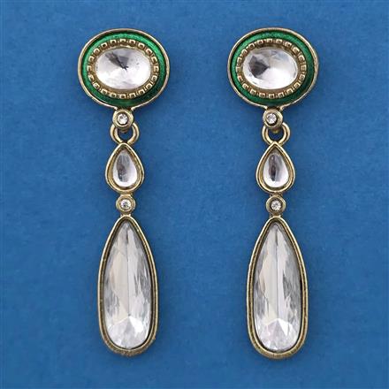 Indo Western Meenakari Earring with Mehndi Plating