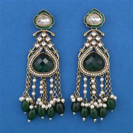 Indo Western Meenakari Earring with Mehndi Plating