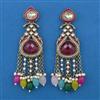 Indo Western Meenakari Earring with Mehndi Plating