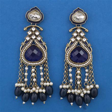 Indo Western Meenakari Earring with Mehndi Plating