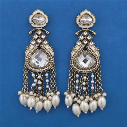 Indo Western Meenakari Earring with Mehndi Plating