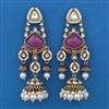 Indo Western Long Earring with Mehndi Plating
