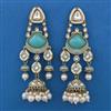 Indo Western Long Earring with Mehndi Plating