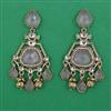 Indo Western Long Earring with Mehndi Plating