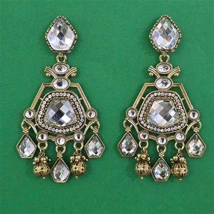 Indo Western Long Earring with Mehndi Plating