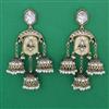 Indo Western Mother Of Pearl Earring with Mehndi Plating