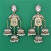 Indo Western Mother Of Pearl Earring with Mehndi Plating
