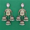 Indo Western Mother Of Pearl Earring with Mehndi Plating
