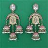 Indo Western Mother Of Pearl Earring with Mehndi Plating