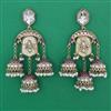 Indo Western Mother Of Pearl Earring with Mehndi Plating