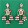 Indo Western Mother Of Pearl Earring with Mehndi Plating