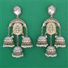 Indo Western Mother Of Pearl Earring with Mehndi Plating